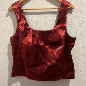 J. R. Nites Maroon Satin Tank Top Camisole